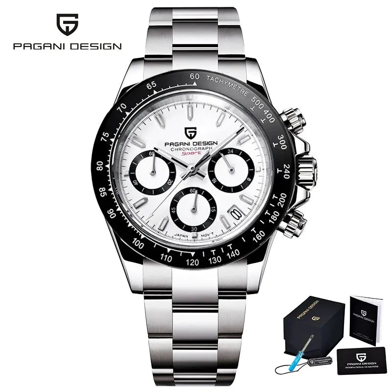 PAGANI DESIGN 2026 Nuevo Reloj de Cuarzo para Hombre de Lujo en Oro Rosa, Reloj de Pulsera Deportivo con Cronógrafo e Impermeable 100M para Hombre