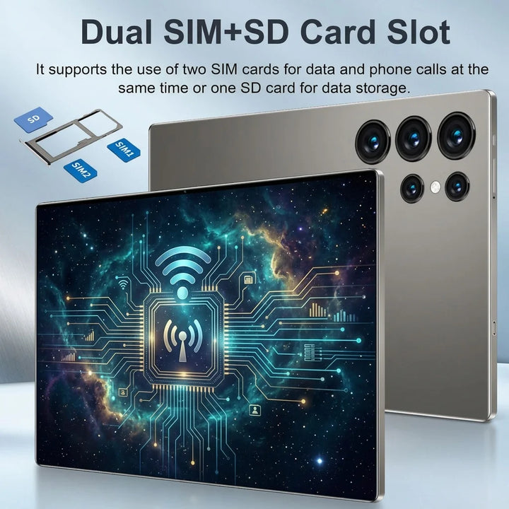 Tablet PC de 10.36 Pulgadas con 5G, Android 13, Procesador de 14 Núcleos, Cámaras Dobles, Doble SIM, 20000 mAh, 16 GB de RAM + 1 TB de ROM, Google Play, Bluetooth, Wifi