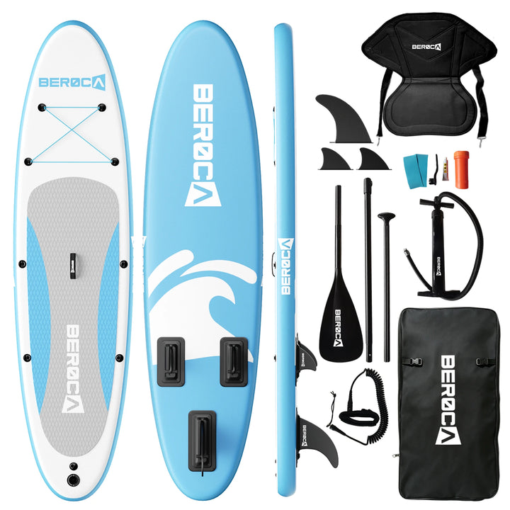 Tabla de paddle surf inflable, 320 x 80 cm, capacidad de carga de 160 kg, plegable, para practicar paddle surf de pie, con superficie antideslizante e impermeable, ideal para adultos y para dos personas, para practicar deport