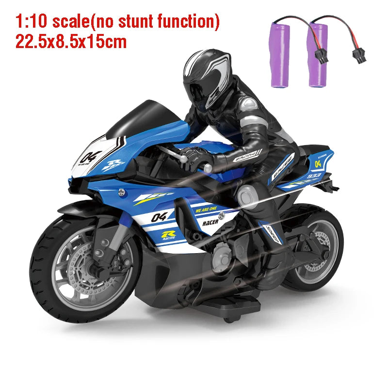 Motocicleta RC 1:6 1:10, coche RC con motor eléctrico, motocicleta de carreras de alta velocidad de 4 canales, coche de deriva, regalo de Navidad para niños