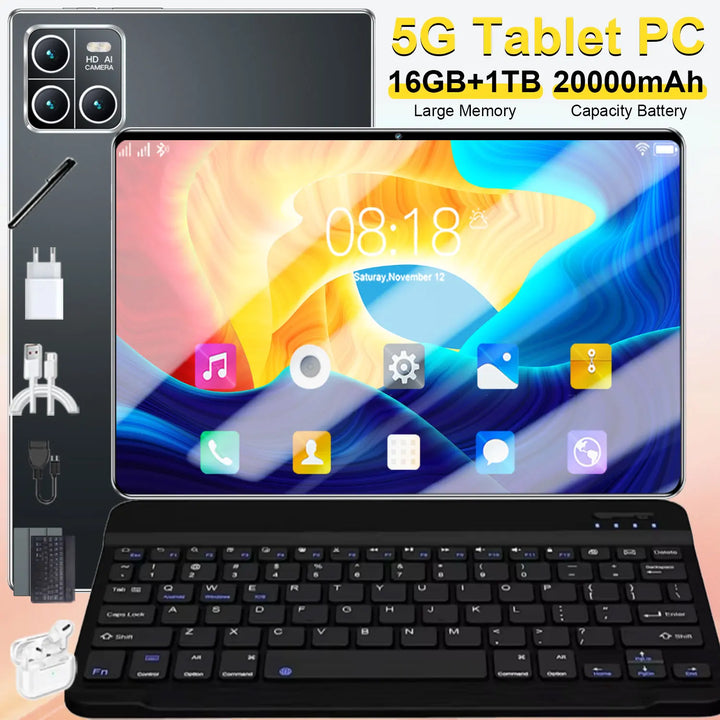 Tableta Global Nueva 2026 de 10.36 pulgadas, Android 13, 20000mAh, 16GB, 1TB, 14 núcleos, 4K HD, 5G, WIFI, Bluetooth