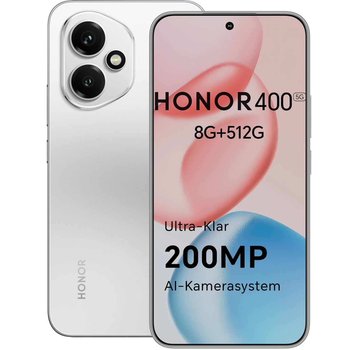 Smartphone HONOR 400 5G con procesador Snapdragon 7 Gen 3, cámara con IA de 200 MP, pantalla AMOLED de 6,55'', batería de 5300 mAh, carga rápida SuperCharge de 66 W, versión europea