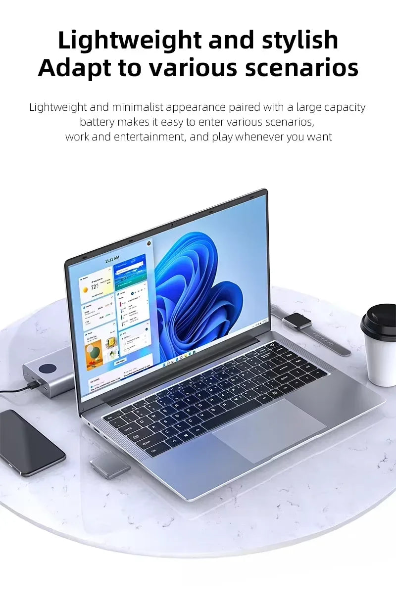 NUEVA Laptop 2026 Windows 11 Intel ATOM X7 A3950 12GB RAM 512GB 1TB SSD 1920*1080 Computadora PC para Oficina y Estudio
