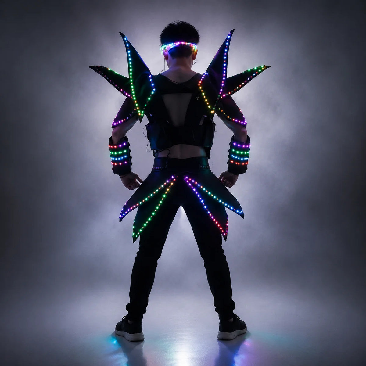 Disfraces de exhibición de Robot LED, ropa de actuación de fiesta, traje de armadura, ropa de espejo con luz colorida, trajes de espectáculo para Club, cascos, discoteca