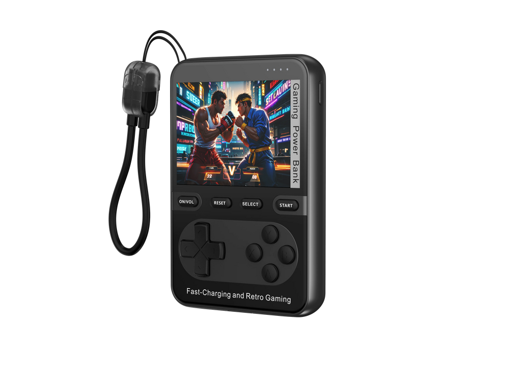 Consola de Videojuegos Retro 2 en 1 con Banco de Energía y Carga Rápida, Reproductor de Juegos Portátil de Mano