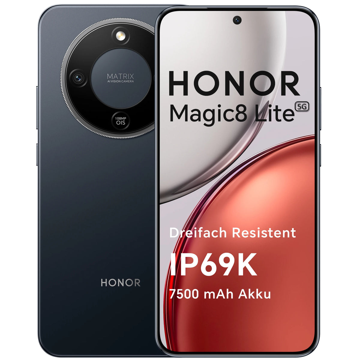 Smartphone HONOR Magic8 Lite 5G, cámara fotográfica con IA y OIS de 108 MP, Dual SIM, NFC, triple resistencia IP69K, batería de 7500 mAh, pantalla AMOLED de 6,79 pulgadas, teléfono móvil con experiencia de IA inteligente