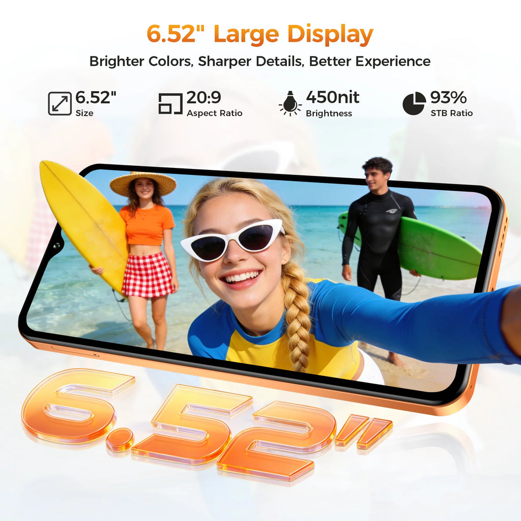 OUKITEL C17, teléfono móvil desbloqueado, Android 16, pantalla de 6,52 pulgadas, 12 GB de RAM (3+9) y 32 GB/64 GB de ROM, batería de 5000 mAh, cámara de 13 MP.