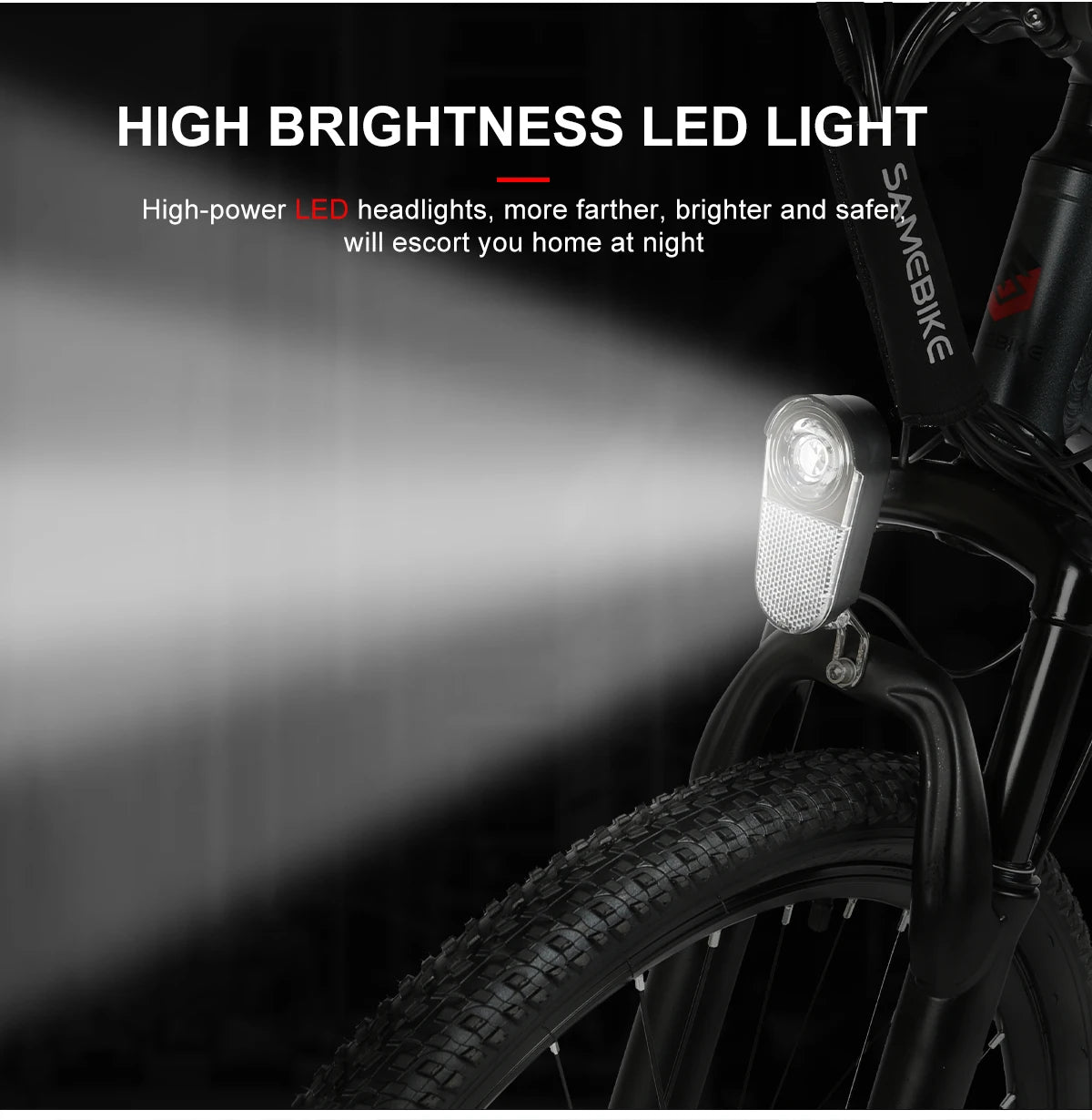 Bicicleta eléctrica para adultos SAMEBIKE SY26-II, 26 pulgadas, 36V 13Ah 250W, autonomía de 90KM, freno de disco, suspensión delantera