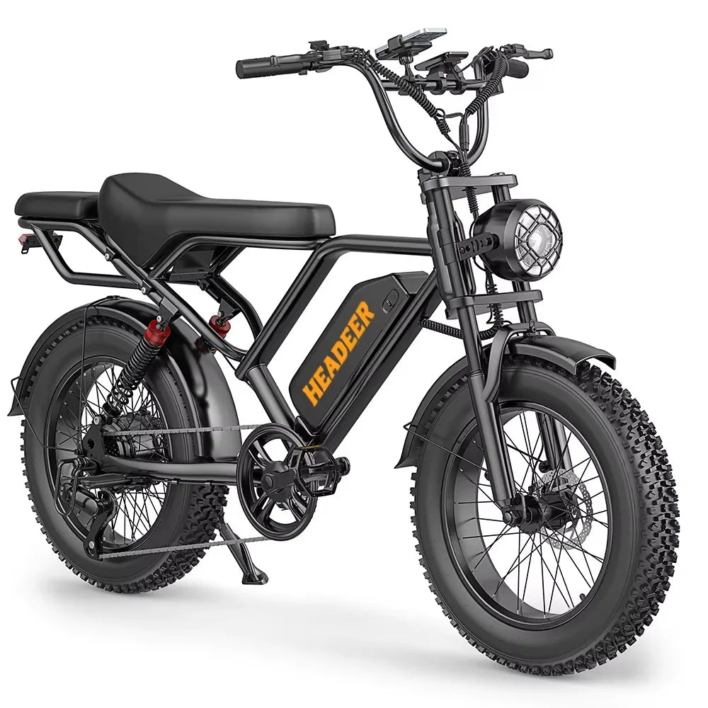 HEADEER BK20 750W Fat Tire Electric Bike for Adults, 48V 20Ah Battery, 20x4.0 All-Terrain E-Bike, 50KM/H, Dual Suspension