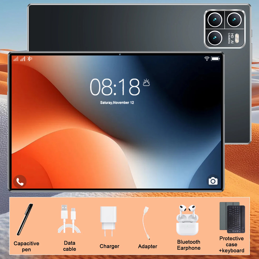 Tableta inteligente de alta gama 2026, pantalla HD de 10.36", Android 13, 14 núcleos, 16 GB de RAM, 1 TB de almacenamiento, 20000 mAh, 5G, doble SIM, Wi-Fi, GPS, doble HD, cámaras de 16 MP + 32 MP para aplicaciones multi-es