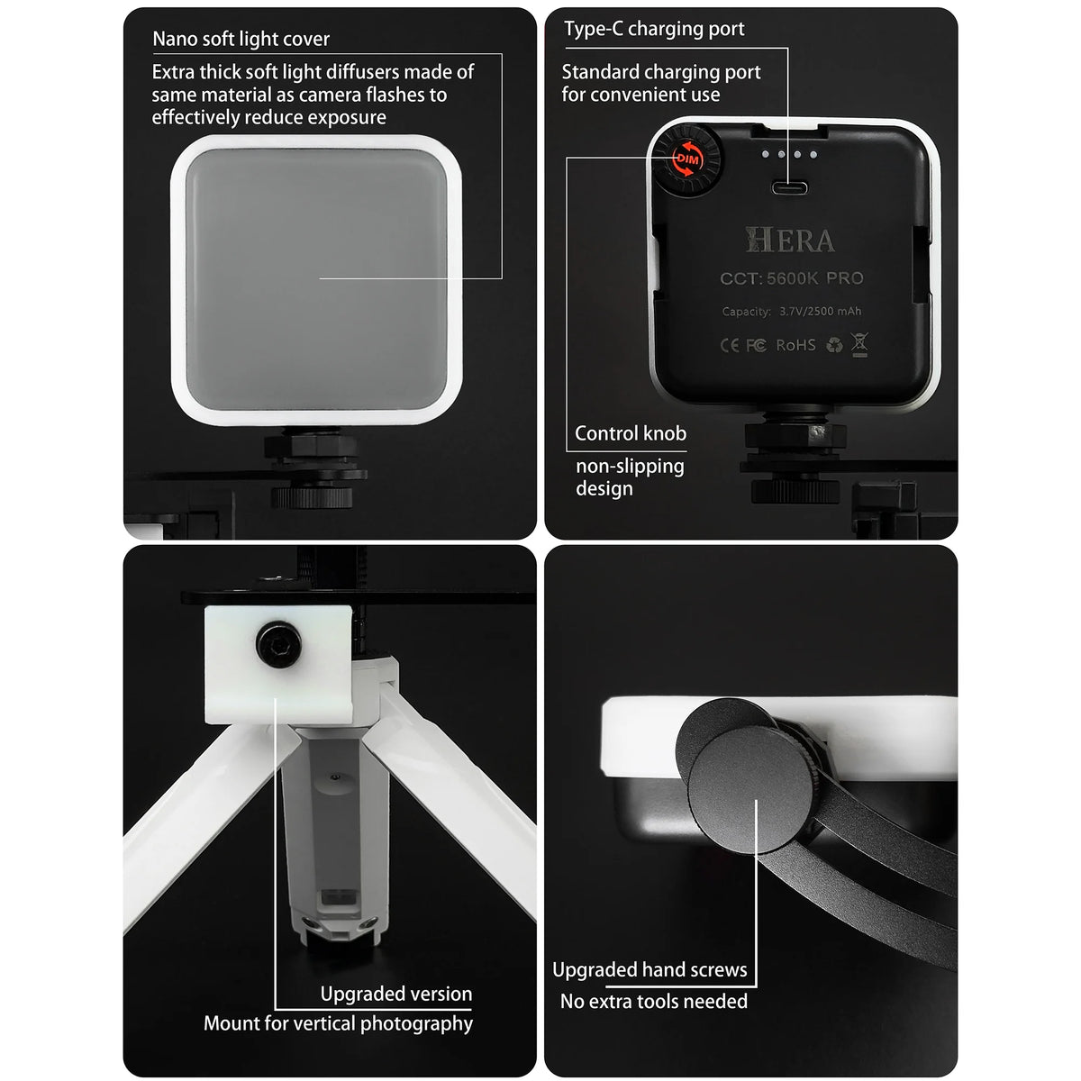 Luz de Fotografía para Teléfono Móvil Hera MK-19 - Luz de Relleno para Fotografía con Smartphone