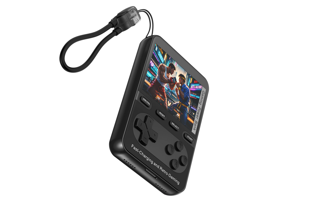Consola de Videojuegos Retro 2 en 1 con Banco de Energía y Carga Rápida, Reproductor de Juegos Portátil de Mano
