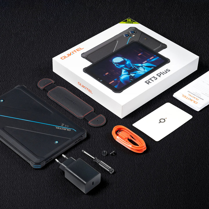 Tableta Robusta OUKITEL RT3 Plus con Android 15, 16GB+128GB Expandible a 1TB, Resistente al Agua, Pantalla HD de 8 Pulgadas, Batería de 1100mAh