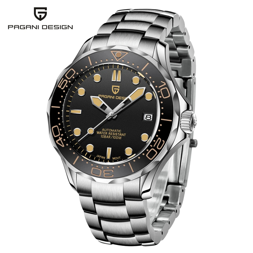 PAGANI DESIGN nuevos relojes para hombre 007 Reloj mecánico automático de lujo para hombre resistente al agua con cristal de zafiro AR luminosos envío local