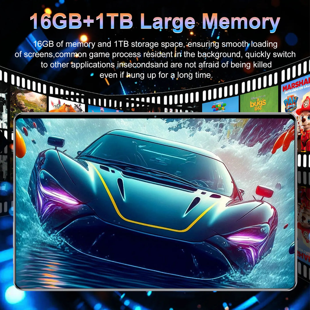 Tablet PC de 10.36 Pulgadas con Envío Rápido desde el Extranjero, Android 13, CPU de 10 Núcleos, 16GB+1TB de Almacenamiento, Batería de 12000mAh de Bajo Consumo, Doble SIM 5G y WiFi Fluido, Cámaras Nítidas para Videolla