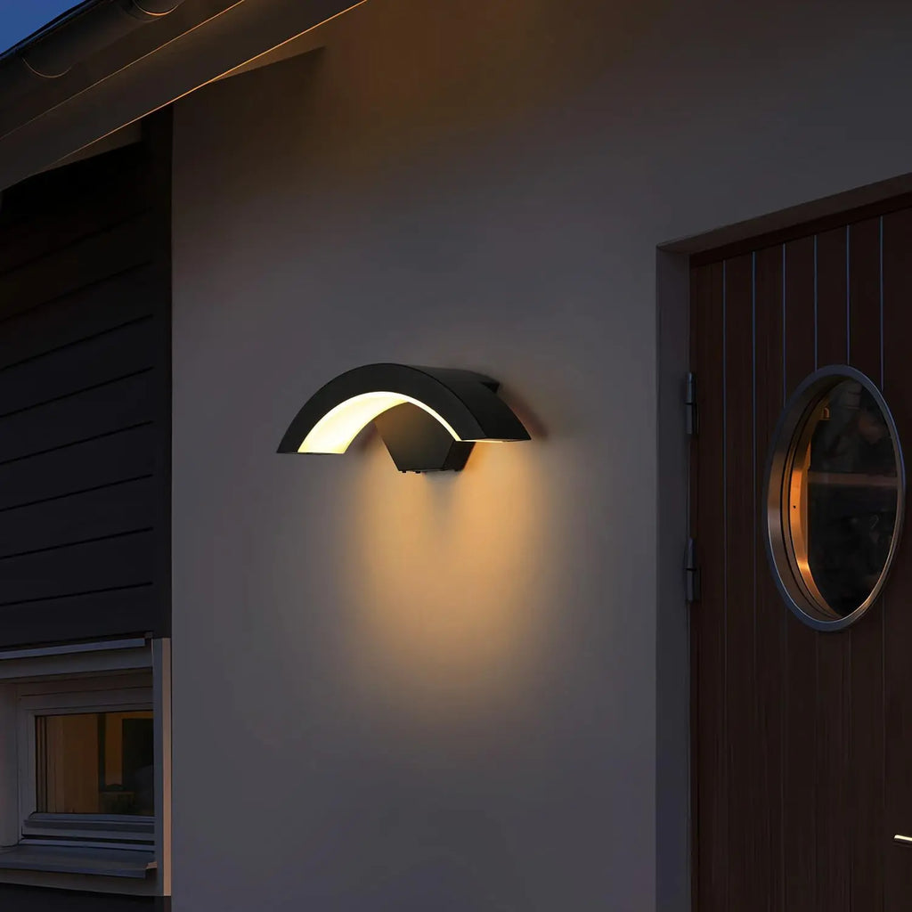 Apliques de pared para exterior, luces impermeables de arriba y abajo alimentadas por red, aplique de pared exterior, aluminio antracita para fachada