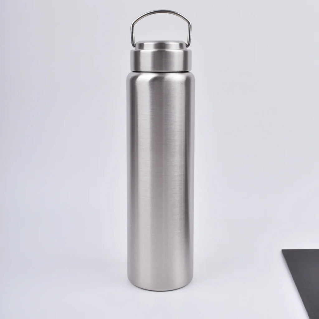 Botella de agua de bicicleta de acero inoxidable, 450ml/600ml/900ml/1200/1500ml, deportes, Fitness, matraz de Metal de una sola pared para deportes de viaje