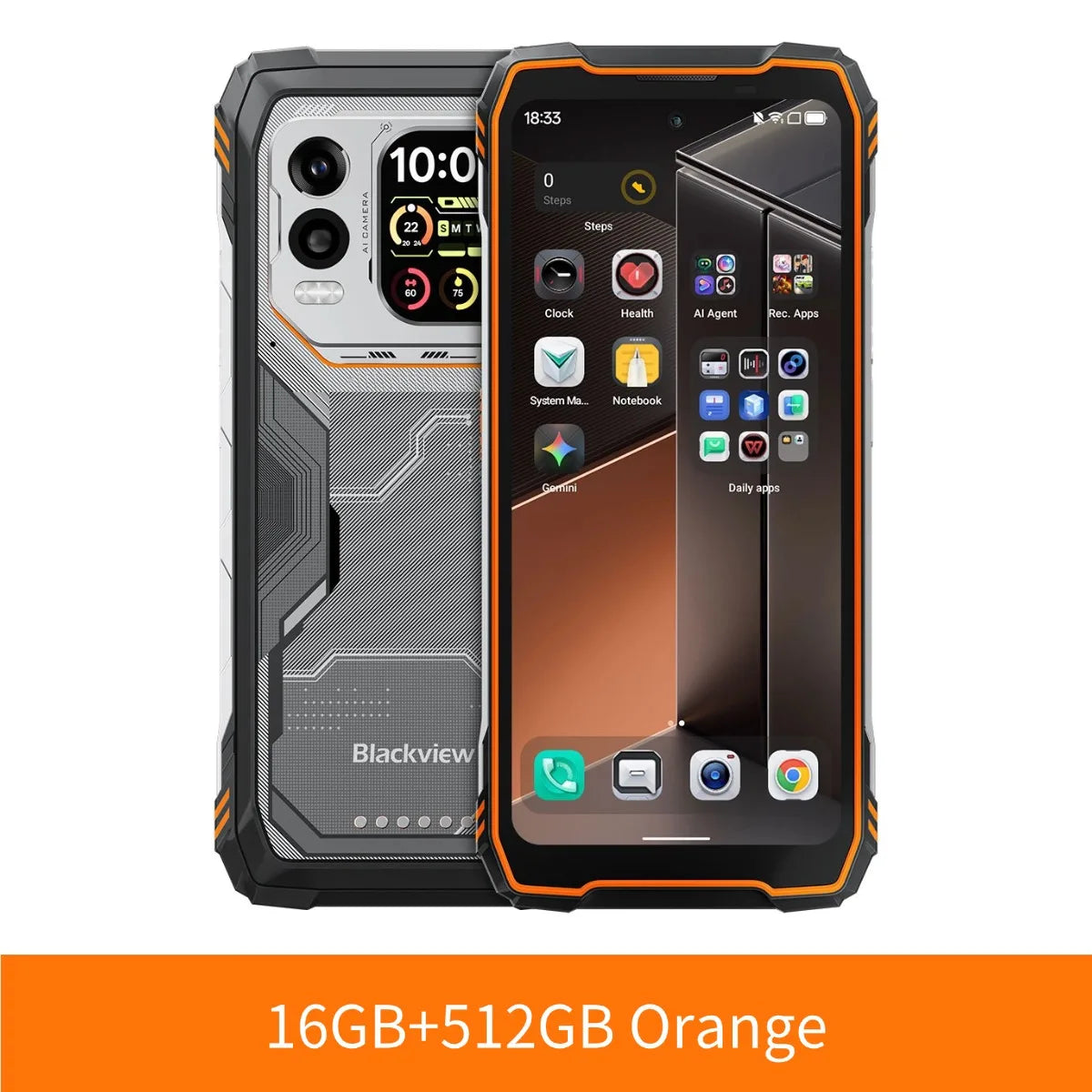 Teléfono móvil ultrarresistente Blackview XPLORE 1 Pro 5G con cámara térmica, pantalla principal de 6,78" a 120 Hz, pantalla secundaria de 2,01", batería de 20 000 mAh y linterna de 170 LM