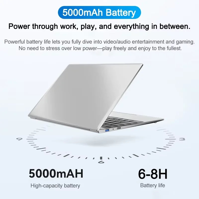 Xiaman 2026 NUEVO Portátil Empresarial Intel de 17.3 Pulgadas, Computadora Portátil Intel Pentium 6500Y, 16 GB de RAM, 1 TB/2 TB SSD, 1920*1080P, Windows 11, Huella Dactilar, Oficina, Aprendizaje, Entretenimiento, PC