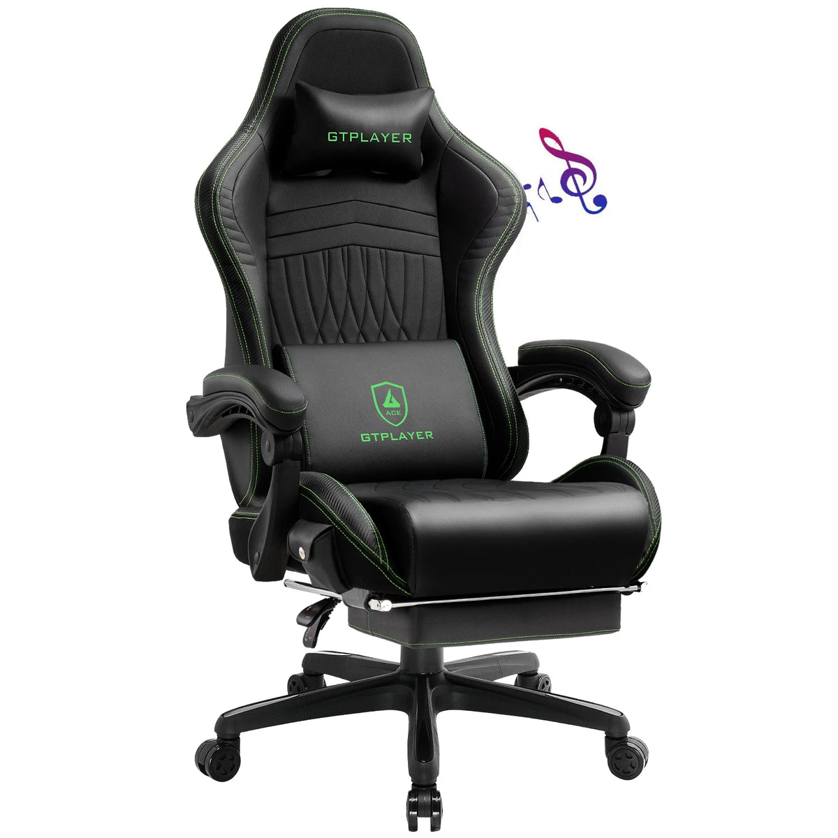 Silla de gaming ergonómica ajustable, respaldo alto, reposabrazos y base giratoria con ruedas