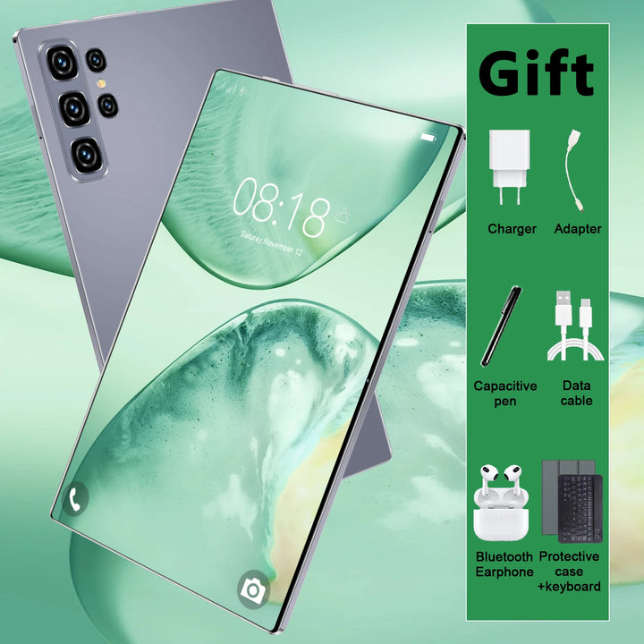 Tableta Android 13 con pantalla de 10.36 pulgadas, procesador de cuatro núcleos, 16 GB de RAM + 1 TB de almacenamiento, batería de 20000 mAh, cámaras frontal de 16 MP y trasera de 32 MP, compatible con SIM y Wi-Fi