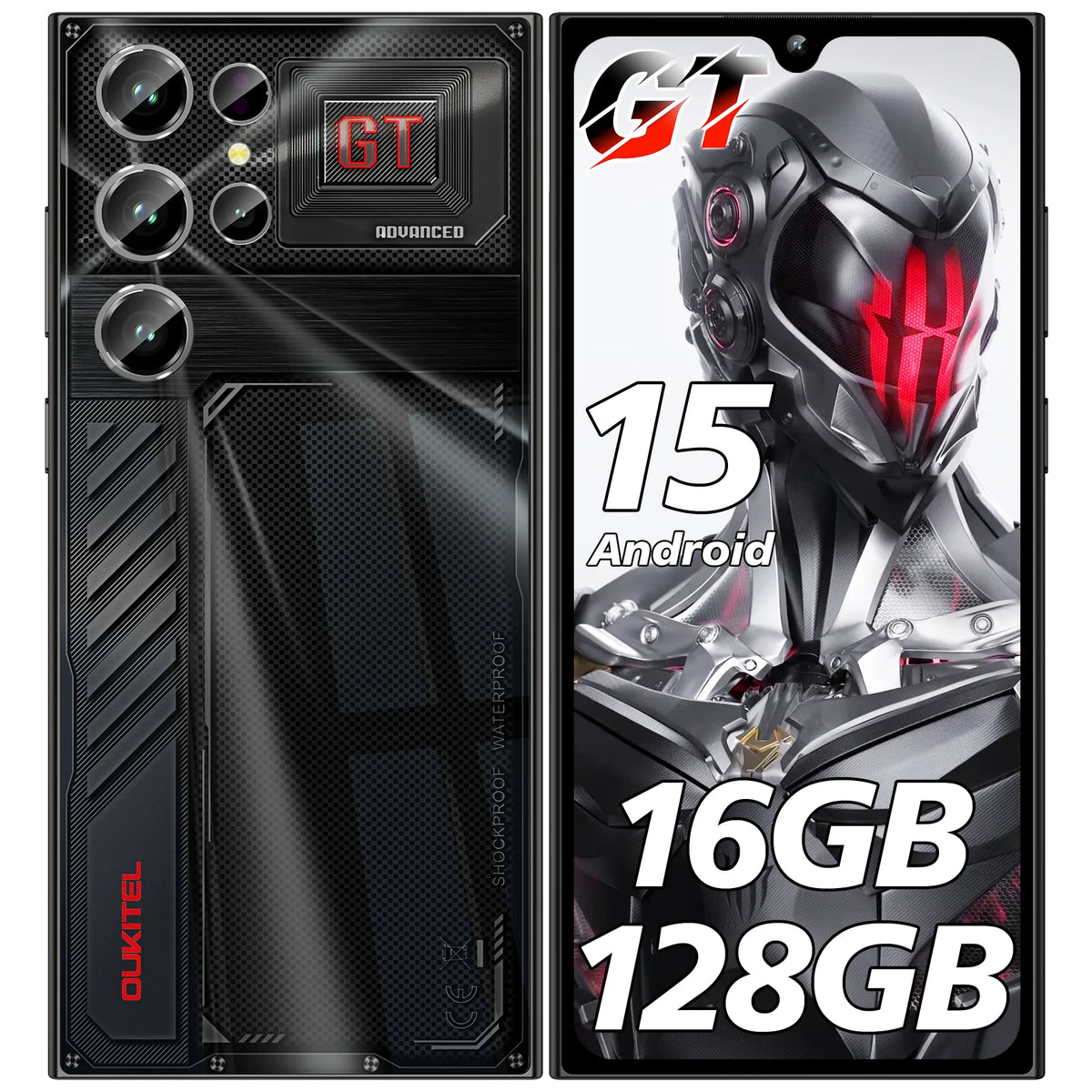 Teléfono móvil OUKITEL C61 GT, desbloqueado, con pantalla de 6,88 pulgadas, batería de 5150 mAh, 16 GB + 128 GB/TF 1 TB, cámara de 13 MP, 4G.