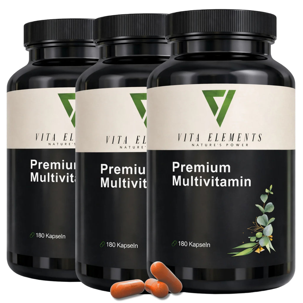 Cápsulas multivitamínicas de primera calidad |     Probado en laboratorio en Alemania |     Suplementos alimenticios |     Con vitaminas, zinc y selenio |     Con 15 nutrientes |     Libre de modificaciones genéticas |