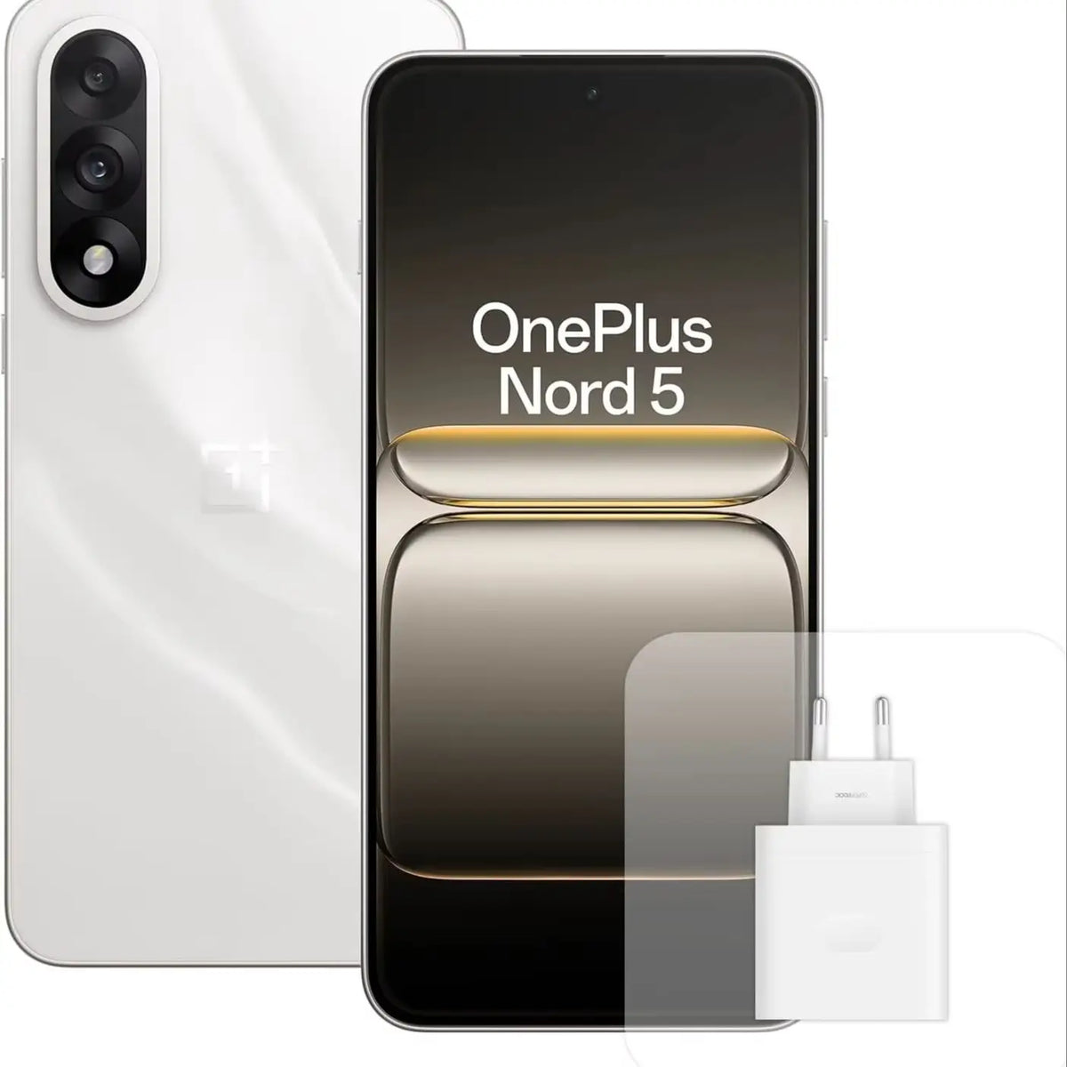 Smartphone OnePlus Nord 5, pantalla AMOLED de 6,83 pulgadas, Snapdragon 8s Gen 3, cámara dual de 50 MP, batería de 5200 mAh, con cargador de 80 W