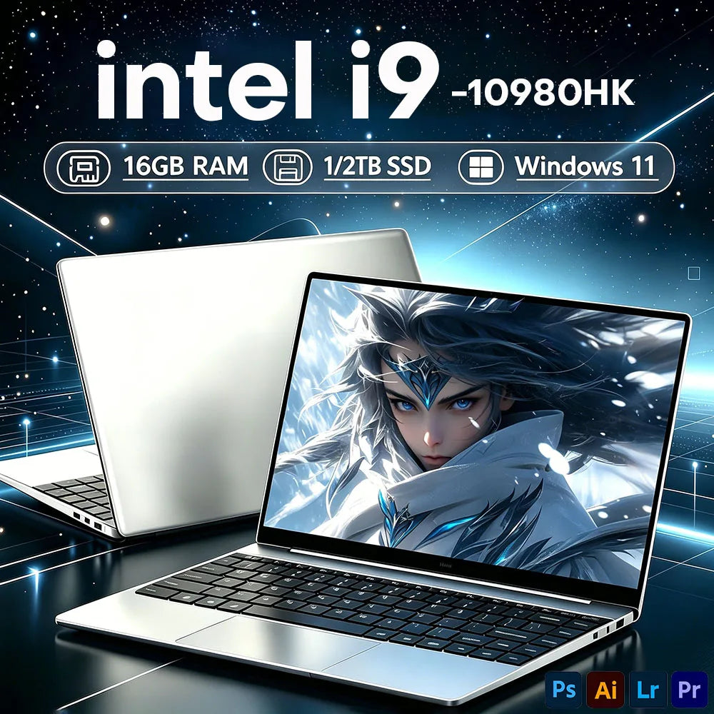 Computadora portátil de 14.1 pulgadas, Intel Core i9 10980HK, 16 GB de RAM, 1 TB/2 TB SSD, portátiles con Windows 11 Pro, computadora portátil para oficina, estudio y juegos.