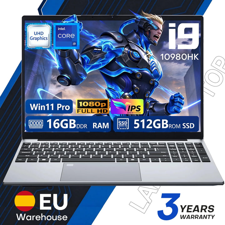 Computadora portátil de 15,6 pulgadas con Windows 11 Pro, procesador Intel Core i9 10980HK o 9900U, ideal para oficina y estudio, con 16 GB de RAM, disco SSD de 1 TB o 2 TB, teclado retroiluminado y diseño delgado, perfecta