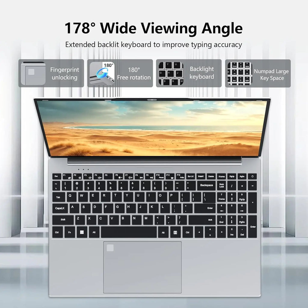 15.6'' Intel Core I9 10980HK Gaming Laptop Windows 11 16GB RAM 1TB 2TB SSD Fingerprint Unlock Computer Backlight Office Laptop
