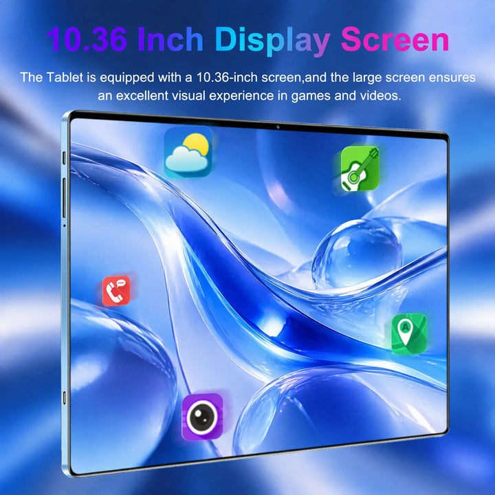 Tablet 5G Android de 10.36 Pulgadas con Pantalla 4K HD, 16GB, 1TB, WiFi, Tablet PC con Llamadas Telefónicas de 16MP+32MP, Batería de 12000mAh, Android 13.0, 10 Núcleos, Doble Tarjeta SIM