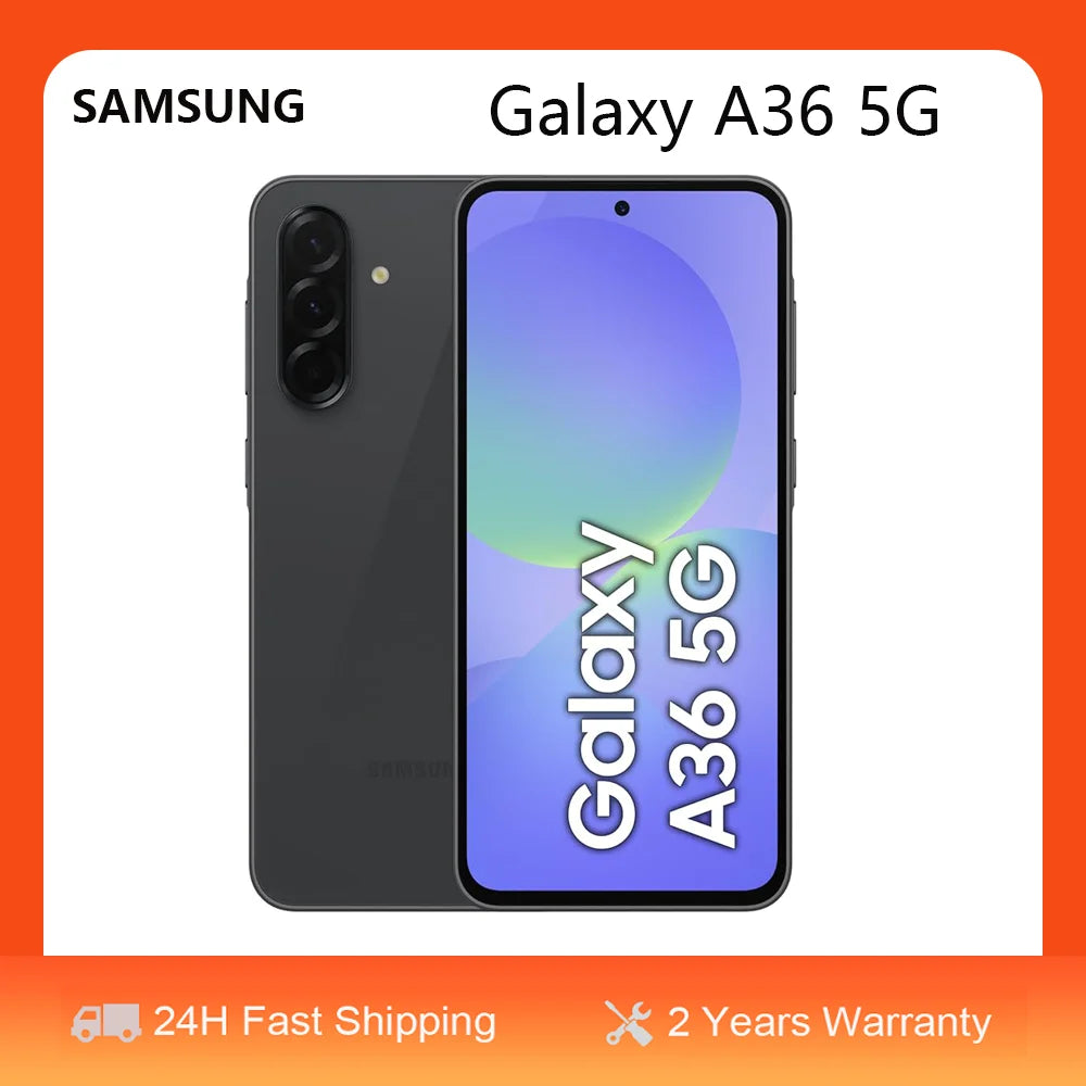 Samsung Galaxy A36 5G 8GB RAM 128GB ROM, pantalla AMOLED de 6,7 pulgadas, tasa de refresco de 120 Hz, cámara de 50 MP, batería de 5000 mAh, carga rápida, Dual SIM, USB tipo C, smartphone Android, IP67