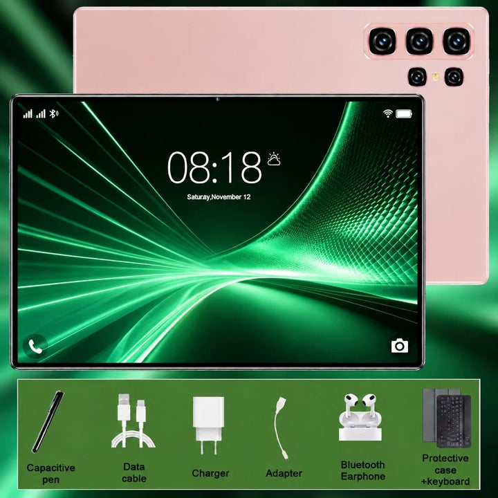 1. Tableta Android de 10.36 Pulgadas con Pantalla de Visión Clara, Versión Global 2026, Rendimiento de Respuesta Rápida, 16GB+1TB, Procesador de 14 Núcleos, Batería de 20000mAh, Android 13.0, Wifi, Cámaras Duales de 16M