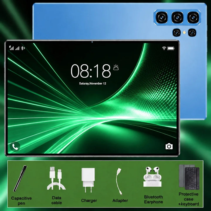 1. Tableta Android de 10.36 Pulgadas con Pantalla de Visión Clara, Versión Global 2026, Rendimiento de Respuesta Rápida, 16GB+1TB, Procesador de 14 Núcleos, Batería de 20000mAh, Android 13.0, Wifi, Cámaras Duales de 16M