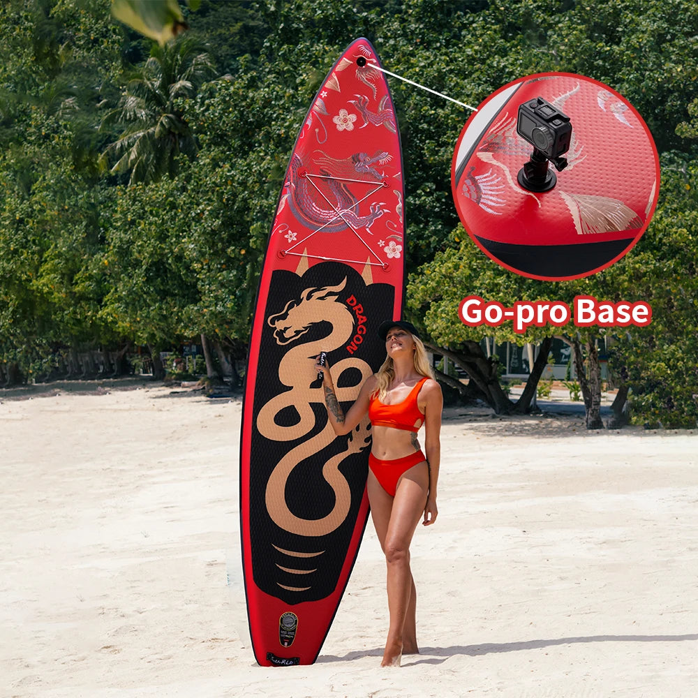 Tabla de Paddle Surf Feath-R-Lite 350 * 84 * 15CM, Antideslizante, Capacidad de Carga Máxima 180KG+, Juego de 6 Piezas, Deportes Acuáticos