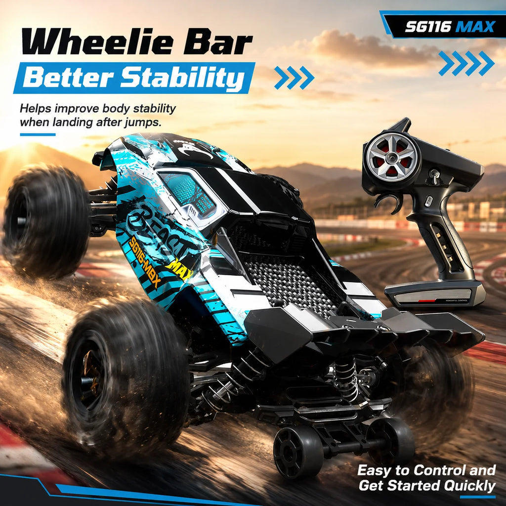 ZNLYRION SG116MAX PRO, Auto RC 4WD 1:16, Sin Escobillas, 80KM/H, Alta Velocidad, Todoterreno, Monster Truck, Control Remoto 2.4GHz, con Luz LED, para Niños y Adultos