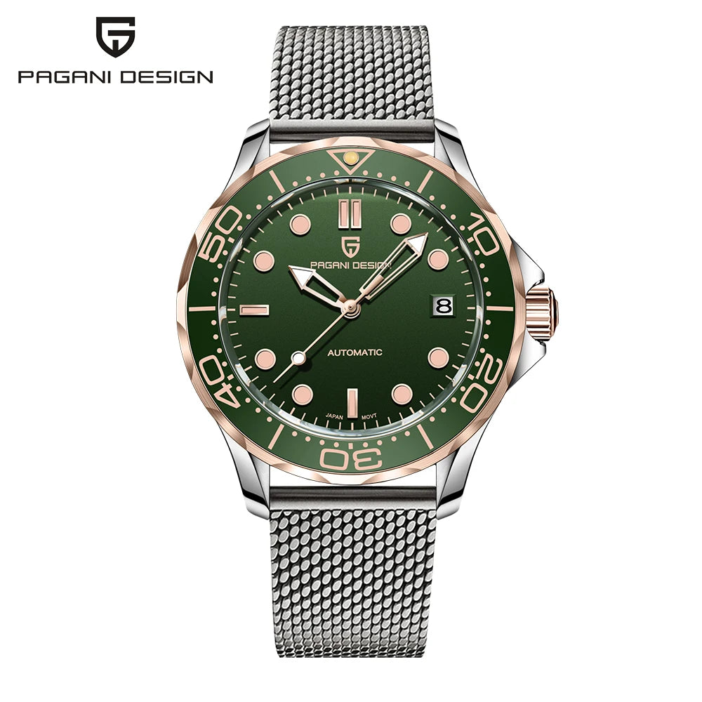 PAGANI DESIGN nuevos relojes para hombre 007 Reloj mecánico automático de lujo para hombre resistente al agua con cristal de zafiro AR luminosos envío local