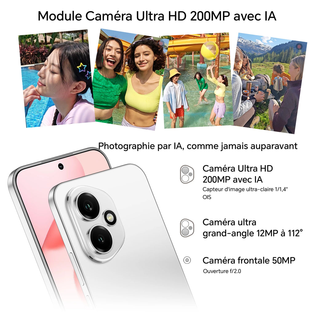 Versión europea del smartphone HONOR 400 5G, Snapdragon 7 Gen 3, cámara con IA de 200 MP, pantalla AMOLED de 6,55'', 5300 mAh, SuperCharge de 66 W