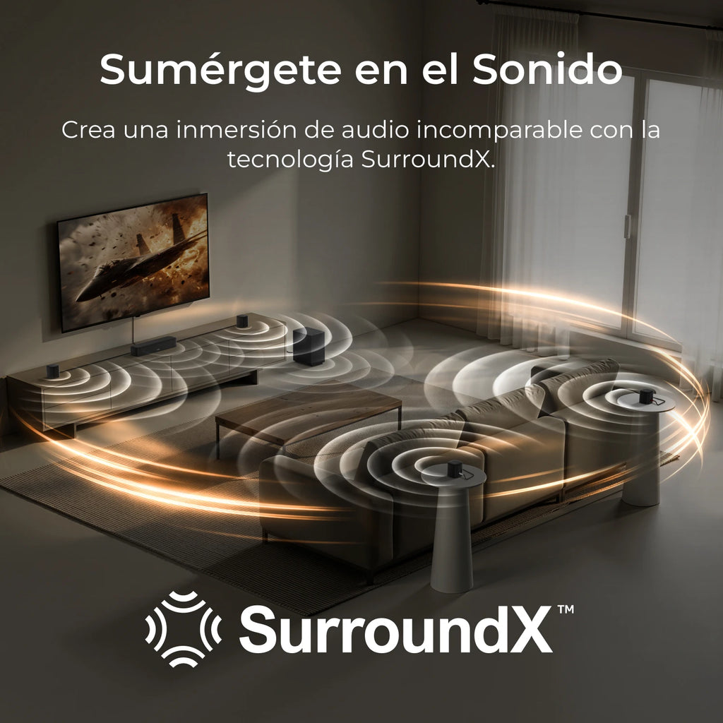 ULTIMEA 350W Sistema de Barra de Sonido 7.1ch para TV con Subwoofer y 4 Altavoces Envolventes, Sonido Envolvente de Cine en Casa, Control por App, HDMI ARC
