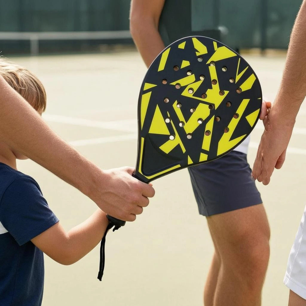 Set de Pala de Pádel Ligera para 1 Jugador, Raqueta de Pádel ABS con Agarre Antideslizante de Larga Duración para Principiantes, Entrenamiento, Actividades al Aire Libre