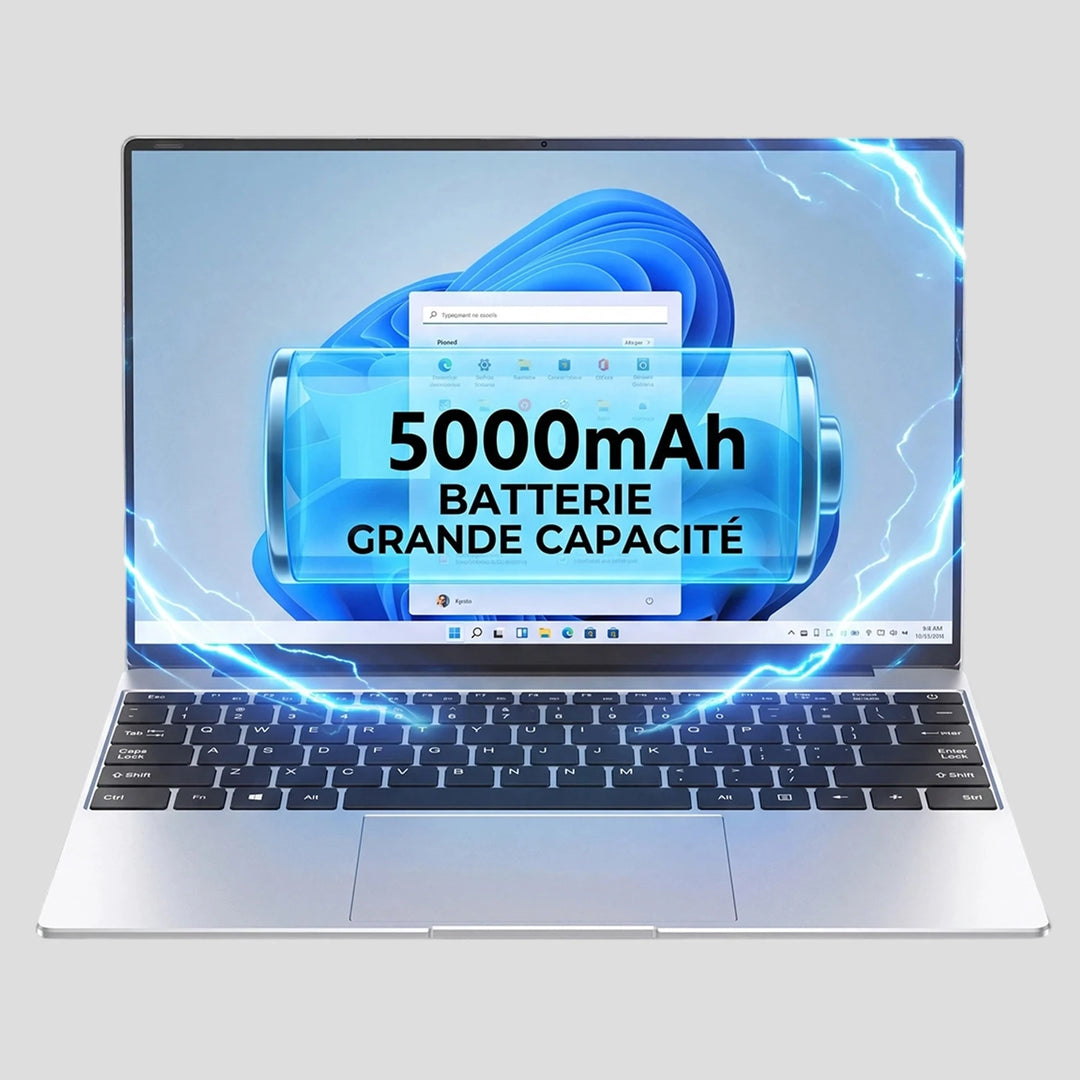 Portátil con procesador Intel N3700, 16 GB de RAM, disco SSD de 512 GB y 1 TB, diseño ultrafino, Windows 11, batería de 5000 mAh, WiFi 6. Incluye pegatinas para teclado con diferentes idiomas. Portátil ligero, ideal para