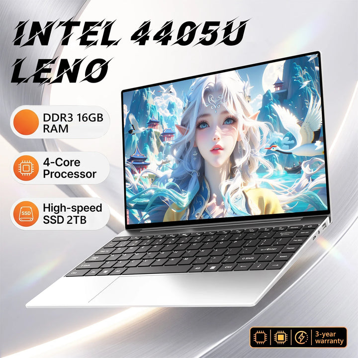 14.1" Ordenador portátil Intel 4405U, PC con Windows 11, 16 GB de RAM, SSD de 256 GB, 1 TB, 2 TB, ordenador portátil ultrafino, HD 1080P