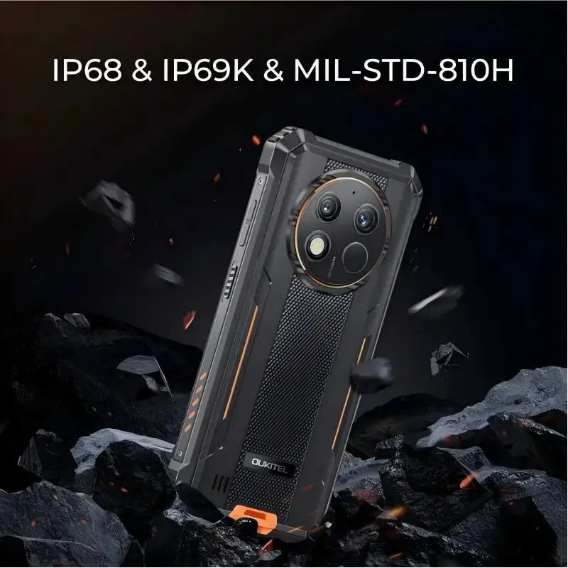 OUKITEL WP28S, teléfono resistente desbloqueado, batería de 10600 mAh, teléfono móvil con pantalla de 6,52 pulgadas, 16 GB + 128 GB de memoria ROM/TF, 1 TB, cámara de 13 MP.