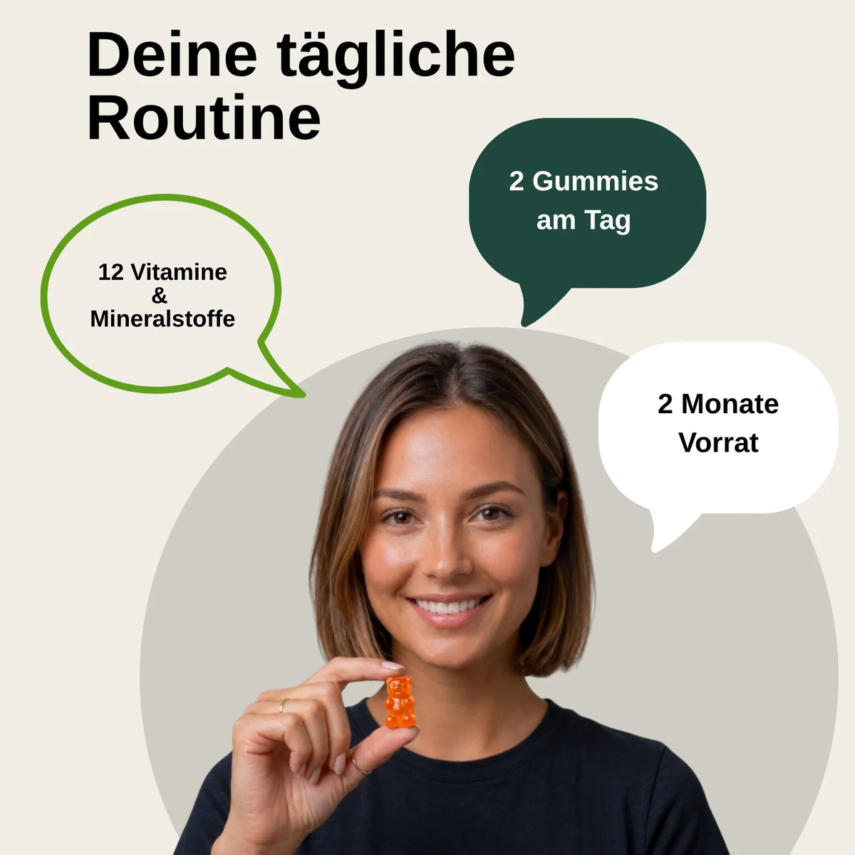 Gomitas multivitamínicas |     Probado en laboratorio en Alemania |     Suplementos para la salud |     Sistema Inmunológico |     Con 12 vitaminas y minerales |     Sin Adiciones Innecesarias |     Sin azúcar |     120 go