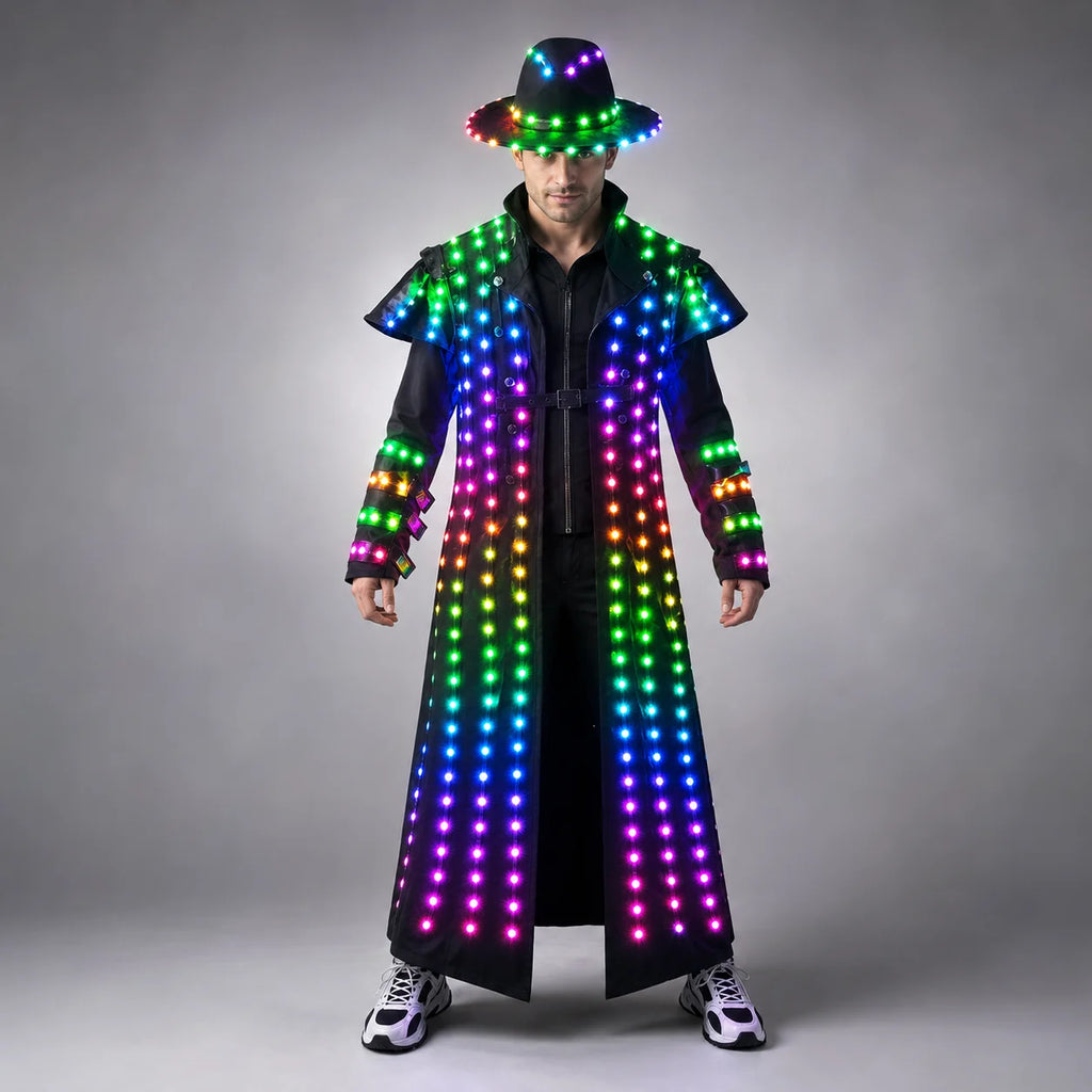 Traje de Robot LED para Escenario, Chaqueta de Bailarín, Disfraz de Cosplay para Fiesta Nocturna, Baile Masculino