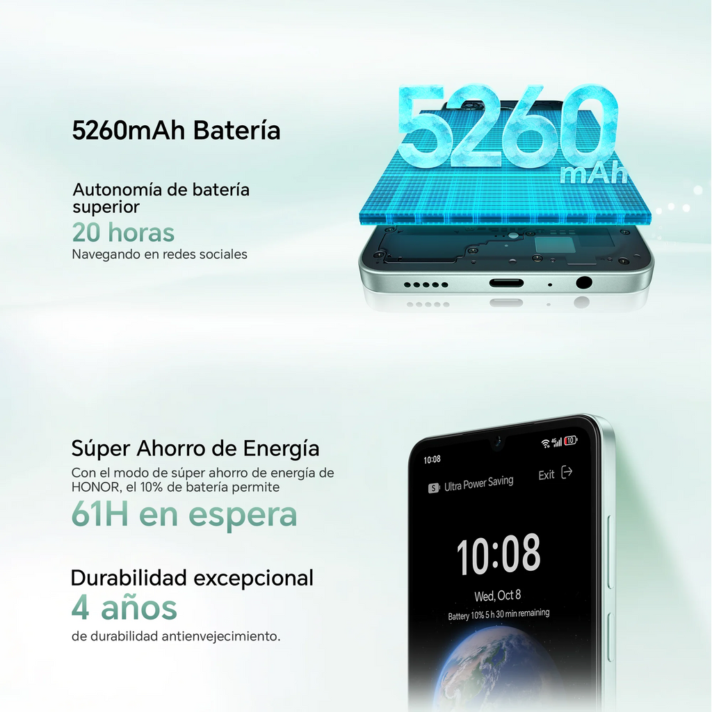HONOR X5c Plus, Smartphone 4G, Dual SIM, Pantalla brillante y dinámica de 6.74" a 90Hz, Batería de larga duración de 5260mAh, Cámara ultra nítida de 50MP, Android 15