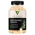 Gomitas de Biotina Compleja |     Probado en laboratorio en Alemania |     Suplementos para la salud |     Vitaminas de Belleza |     Con 5.000 µg de biotina |     Sin Adiciones Innecesarias |     Vegano |     60 gomitas