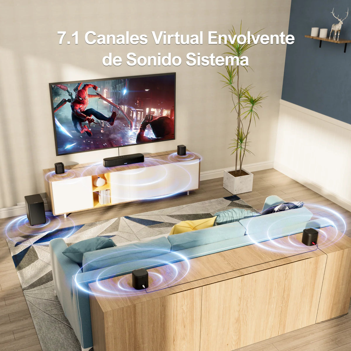 ULTIMEA Barra de Sonido 7.1 para TV con Sonido Surround Virtual, Sistema de Cine en Casa para TV, Control por App