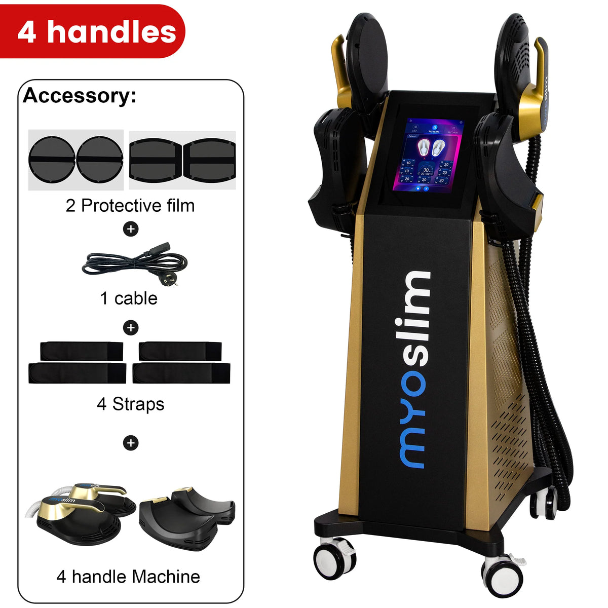 Máquina de Escultura Corporal MYOslim 6500W EMS - Terapia Electromagnética para Adelgazar Grasa y Estimular Músculos para Fitness y Moldeamiento Corporal